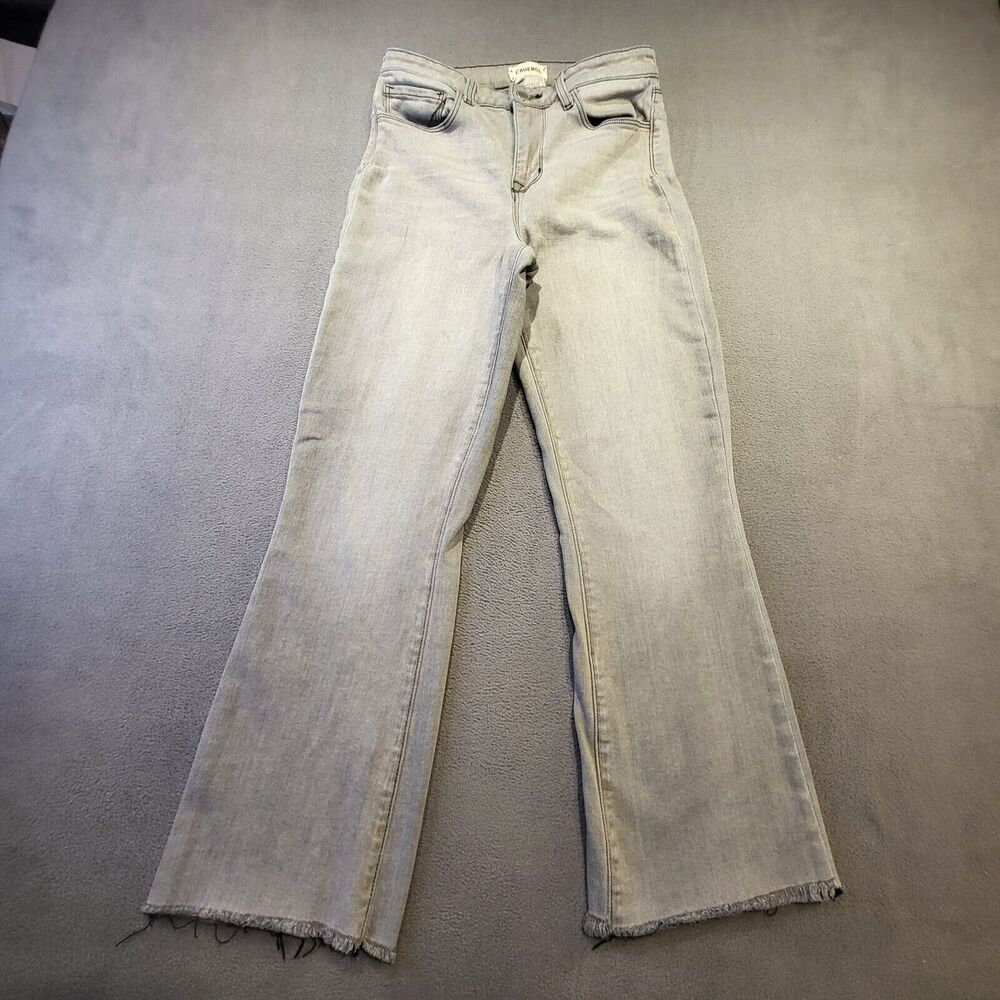 Lagence Jeans Womens Size 25 Gray Boot Cut Flared Leg Raw Hem Stretch Denim